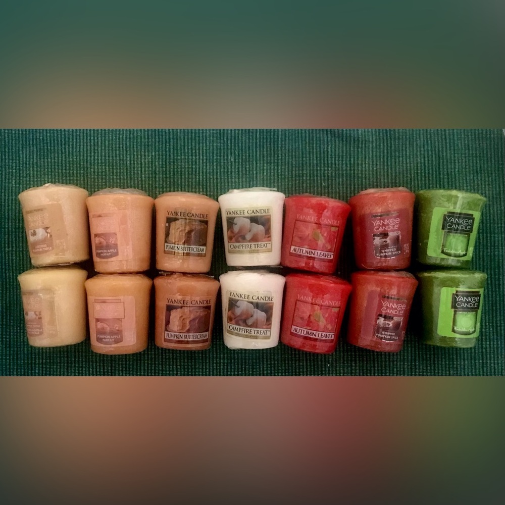 14 Yankee Candle Votive Candle Set - Assorted Fall Colors